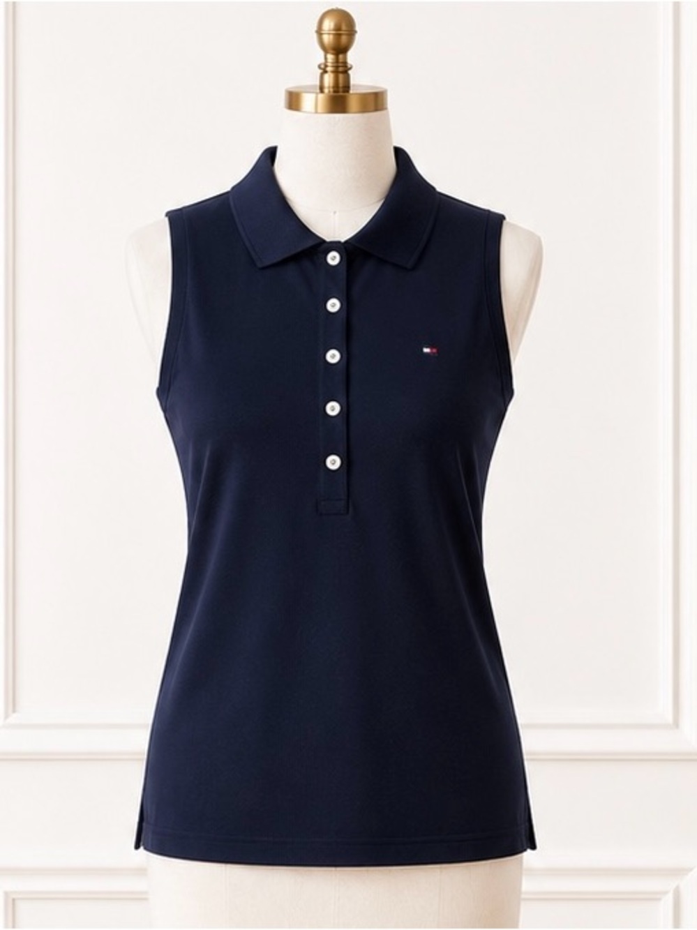 Tommy Hilfiger Navy Sleeveless Polo Tank Sz XS NWT